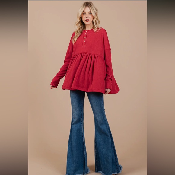 Boho Striped Baby Doll Long Sleeve - Picture 7 of 8